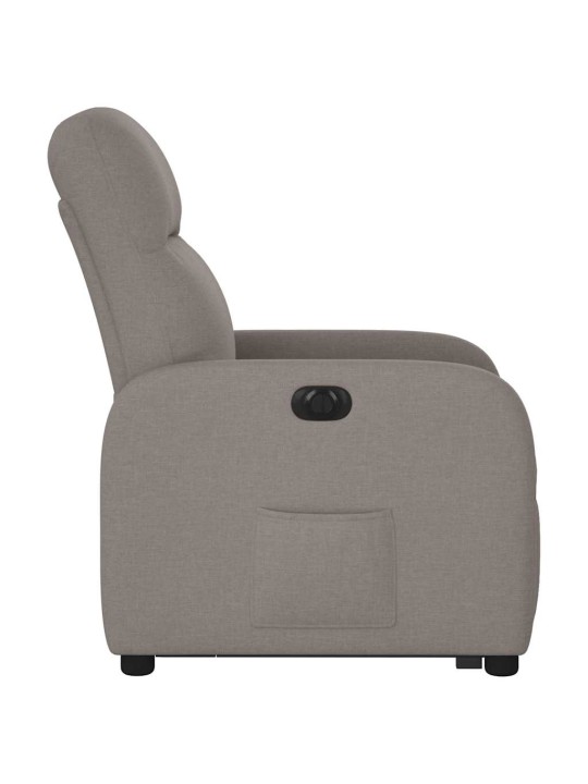 Elektrické zvedací polohovací křeslo taupe textil