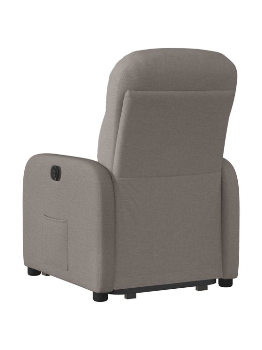Elektrické zvedací polohovací křeslo taupe textil