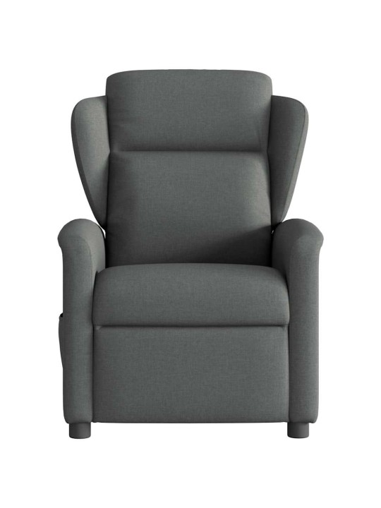 Elektrické polohovací křeslo tmavě šedé textil