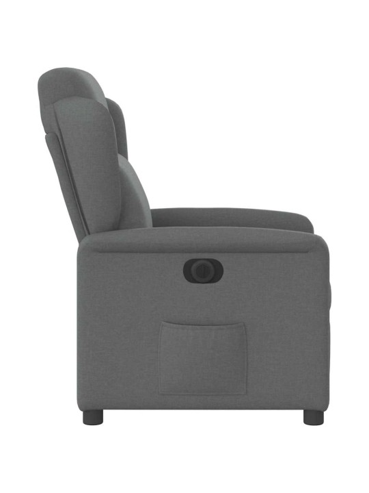 Elektrické polohovací křeslo tmavě šedé textil