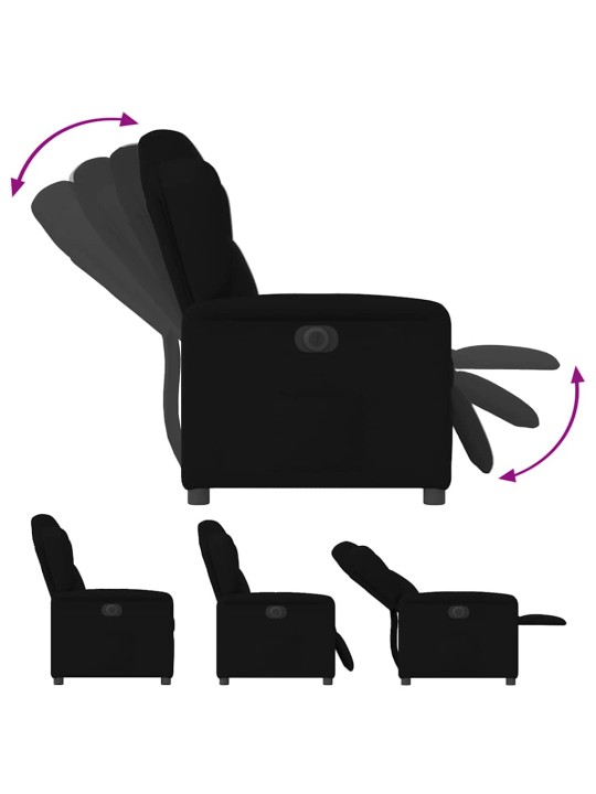 Elektrické polohovací křeslo černé textil