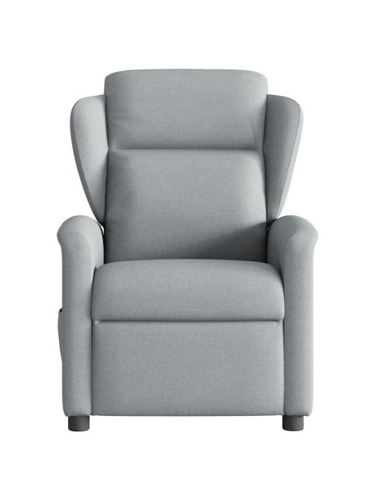 Elektrické masážní polohovací křeslo světle šedé textil