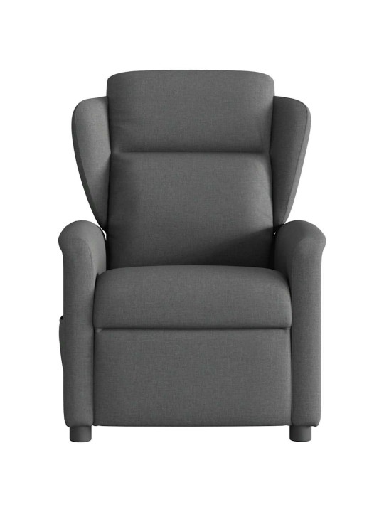 Elektrické masážní polohovací křeslo tmavě šedé textil