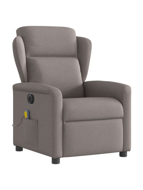 Elektrické masážní polohovací křeslo taupe textil