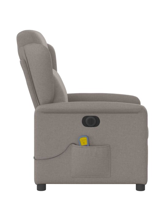 Elektrické masážní polohovací křeslo taupe textil