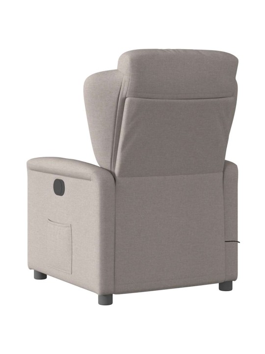 Elektrické masážní polohovací křeslo taupe textil