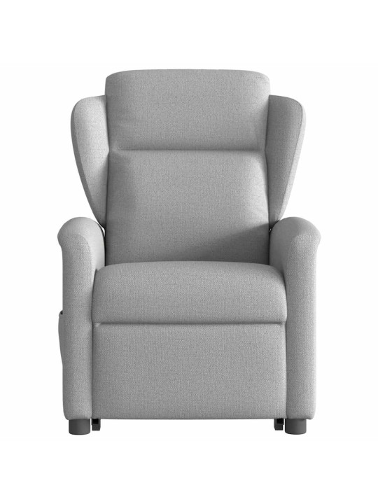 Zvedací polohovací křeslo obláčkově šedé textil