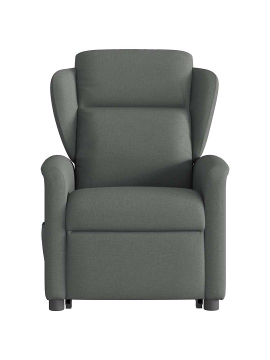 Elektrické zvedací polohovací křeslo tmavě šedé textil