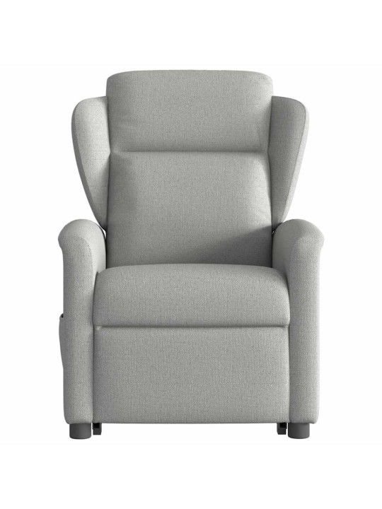 Elektrické zvedací polohovací křeslo obláčkově šedé textil