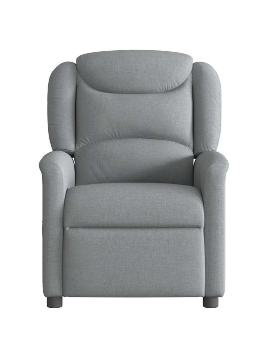 Elektrické polohovací křeslo světle šedé textil