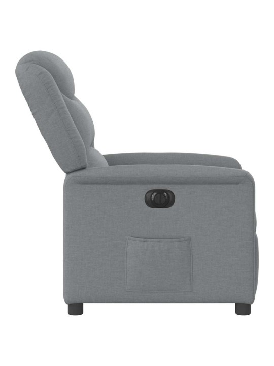 Elektrické polohovací křeslo světle šedé textil