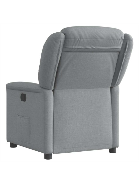 Elektrické polohovací křeslo světle šedé textil