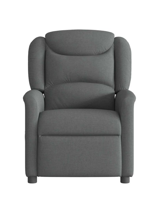 Elektrické polohovací křeslo tmavě šedé textil