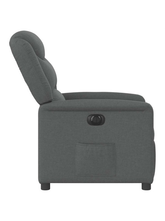 Elektrické polohovací křeslo tmavě šedé textil