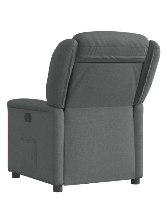 Elektrické polohovací křeslo tmavě šedé textil