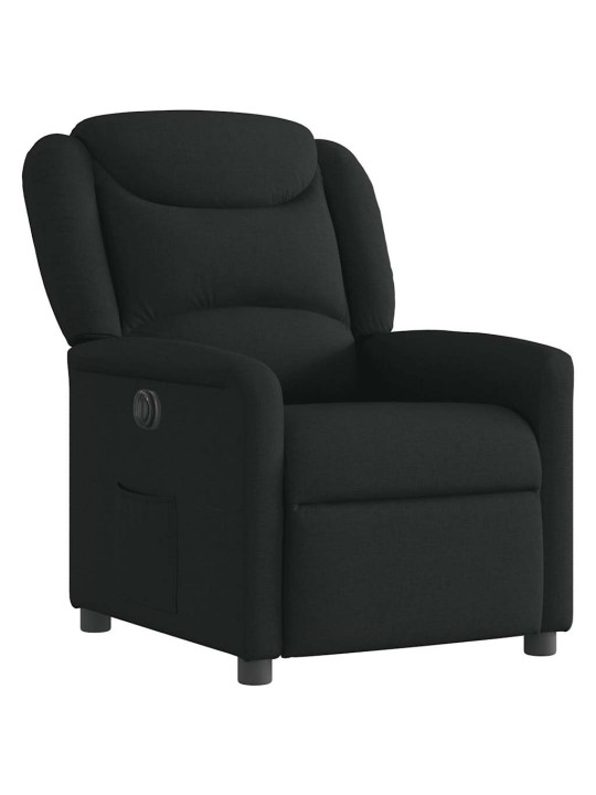 Elektrické polohovací křeslo černé textil
