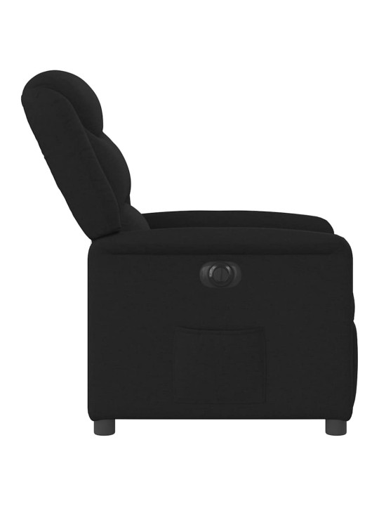 Elektrické polohovací křeslo černé textil