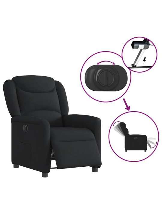 Elektrické polohovací křeslo černé textil