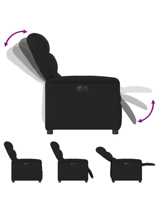 Elektrické polohovací křeslo černé textil