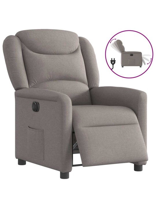Elektrické polohovací křeslo taupe textil