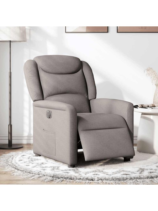 Elektrické polohovací křeslo taupe textil