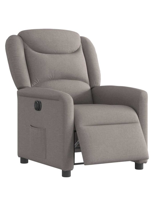 Elektrické polohovací křeslo taupe textil
