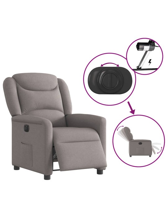 Elektrické polohovací křeslo taupe textil