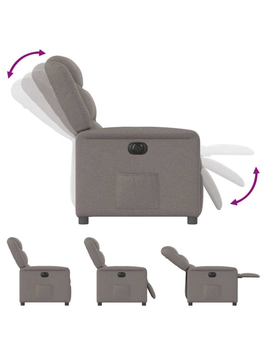 Elektrické polohovací křeslo taupe textil