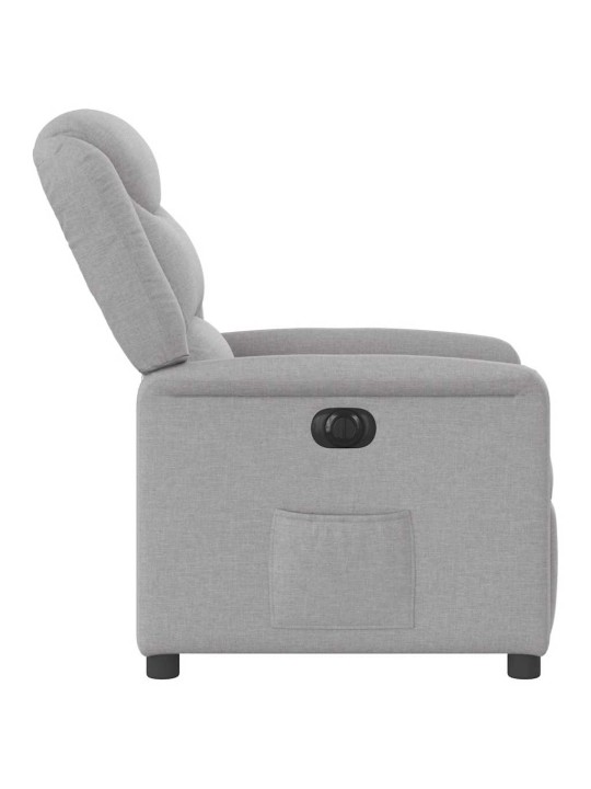 Elektrické polohovací křeslo obláčkově šedé textil
