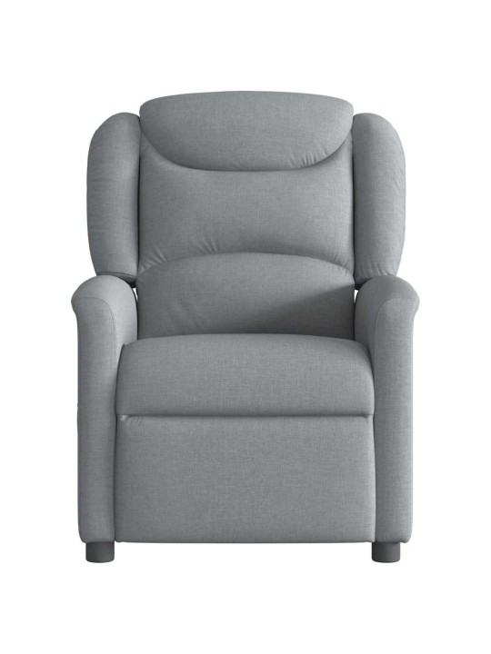 Elektrické masážní polohovací křeslo světle šedé textil
