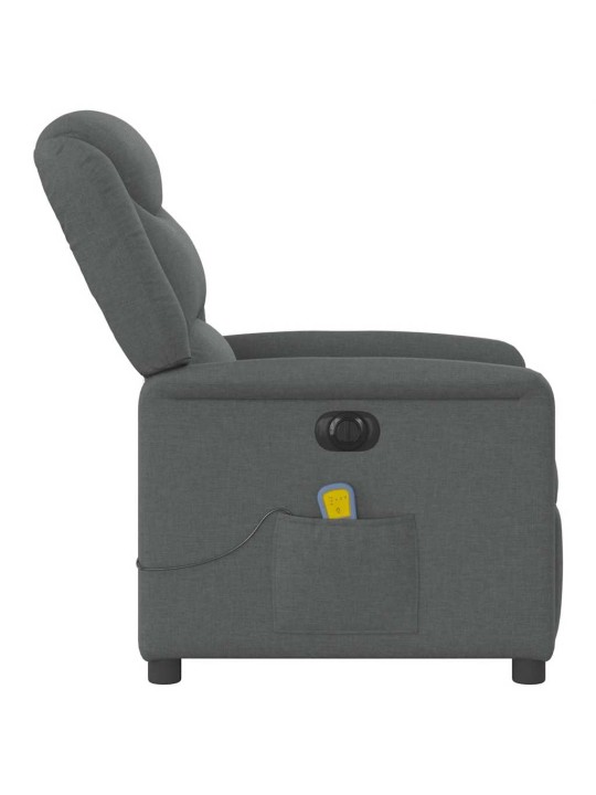 Elektrické masážní polohovací křeslo tmavě šedé textil