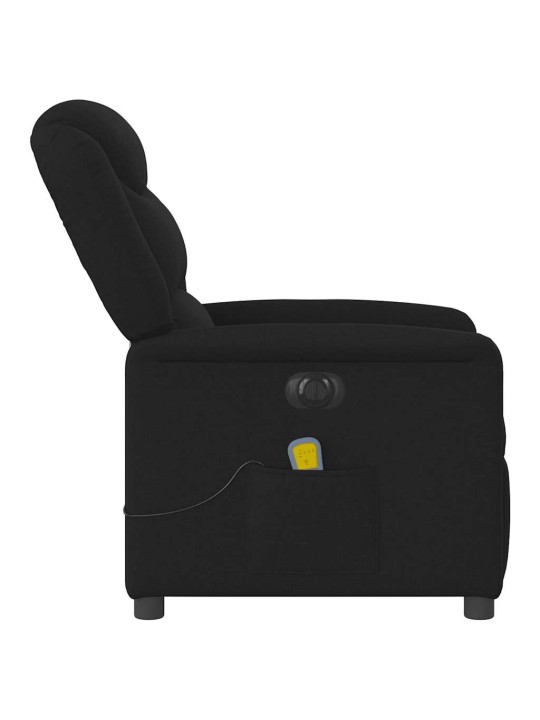 Elektrické masážní polohovací křeslo černé textil