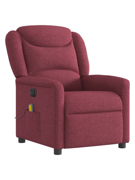Elektrické masážní polohovací křeslo vínové textil