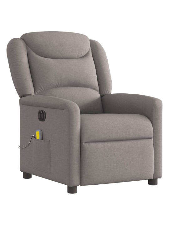 Elektrické masážní polohovací křeslo taupe textil