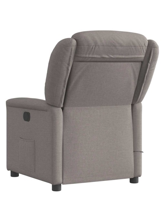 Elektrické masážní polohovací křeslo taupe textil