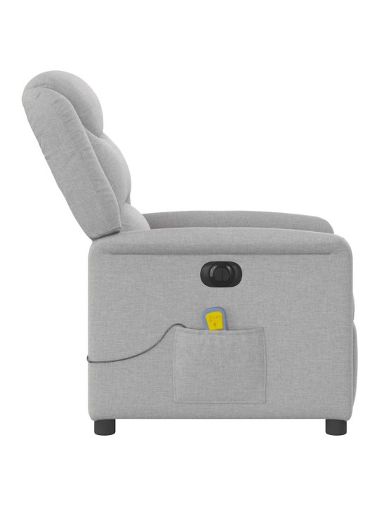 Elektrické masážní polohovací křeslo obláčkově šedé textil