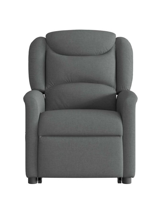 Zvedací polohovací křeslo tmavě šedé textil