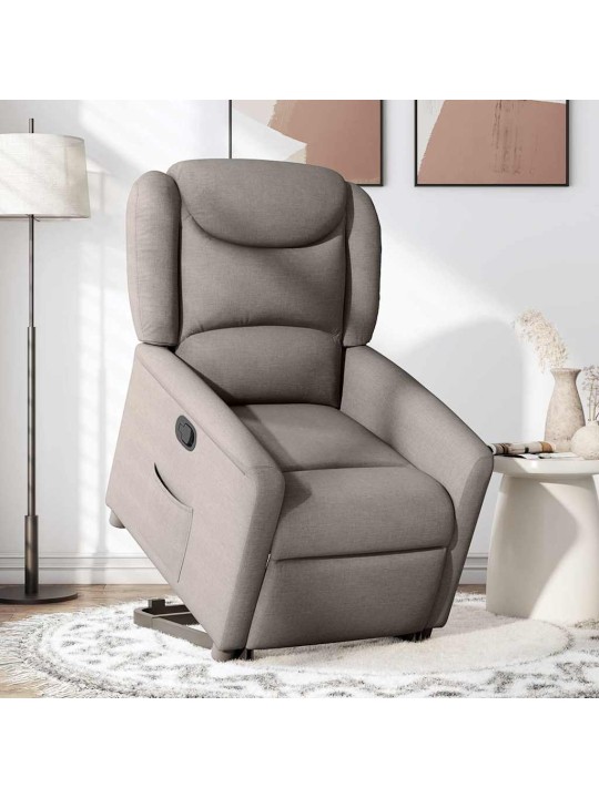 Zvedací polohovací křeslo taupe textil