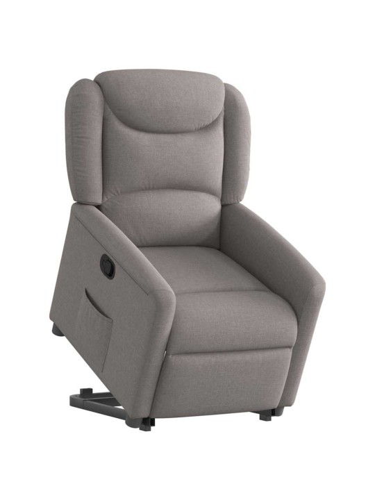 Zvedací polohovací křeslo taupe textil