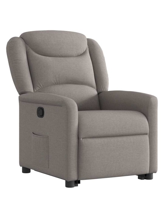 Zvedací polohovací křeslo taupe textil