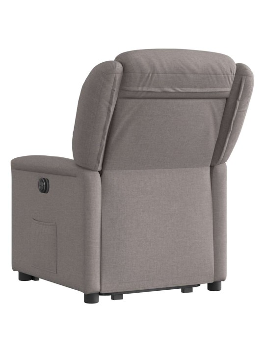 Zvedací polohovací křeslo taupe textil