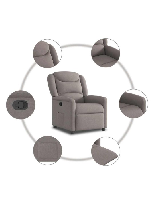 Zvedací polohovací křeslo taupe textil