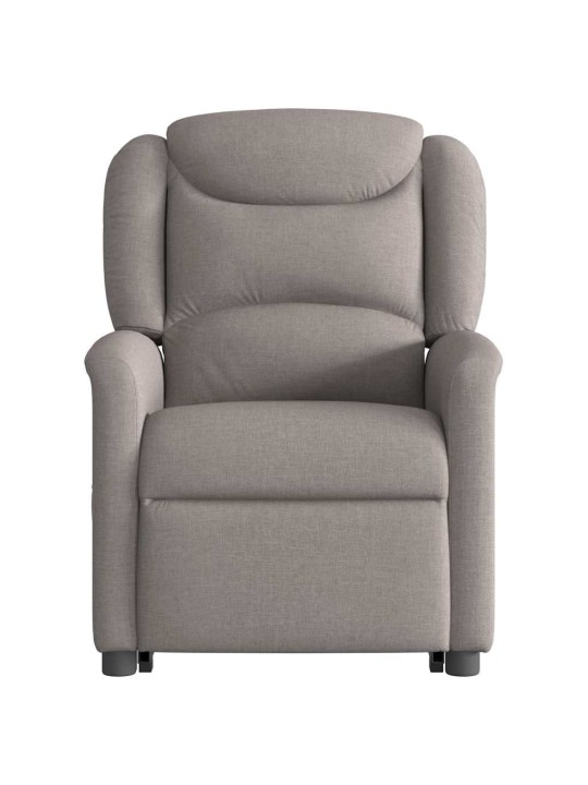 Zvedací masážní polohovací křeslo taupe textil