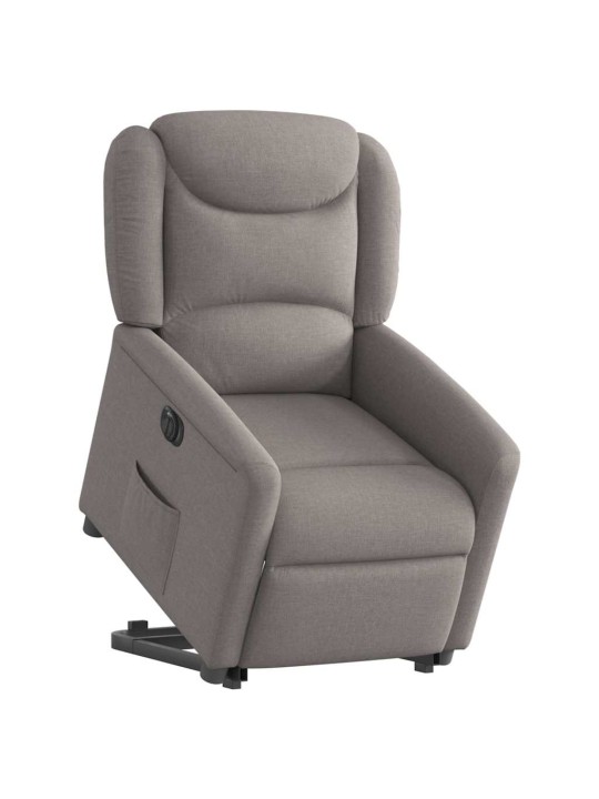 Elektrické zvedací polohovací křeslo taupe textil