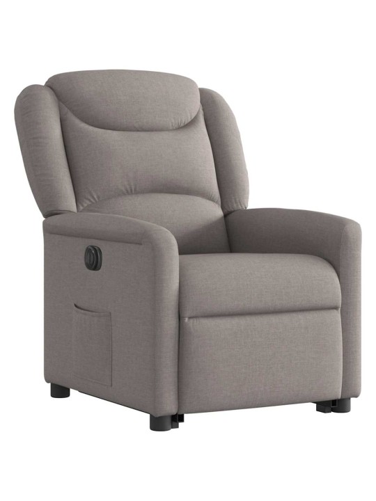 Elektrické zvedací polohovací křeslo taupe textil