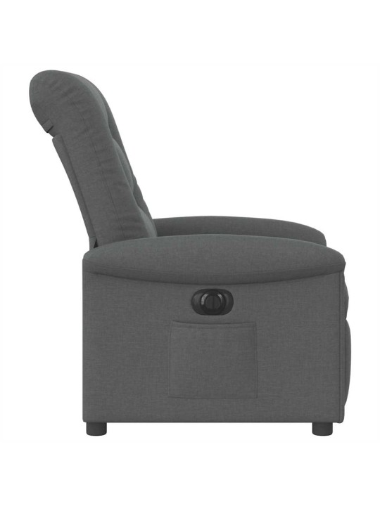 Elektrické polohovací křeslo tmavě šedé textil
