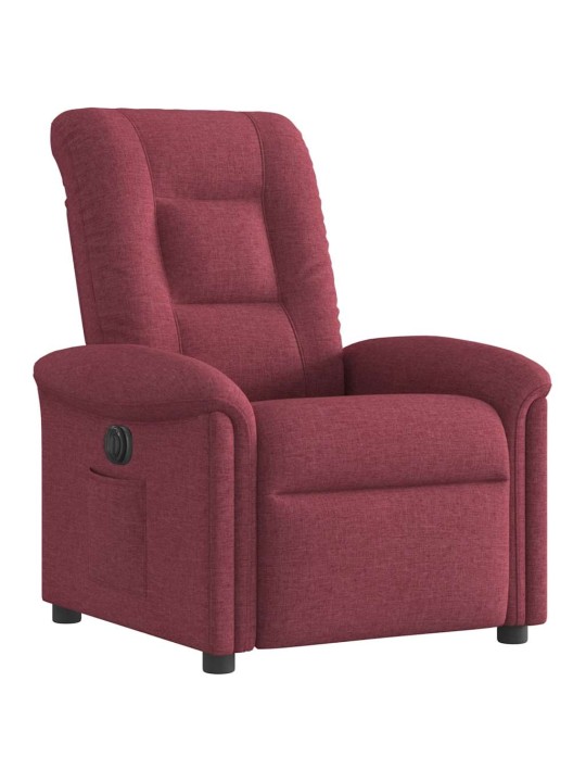 Elektrické polohovací křeslo vínové textil