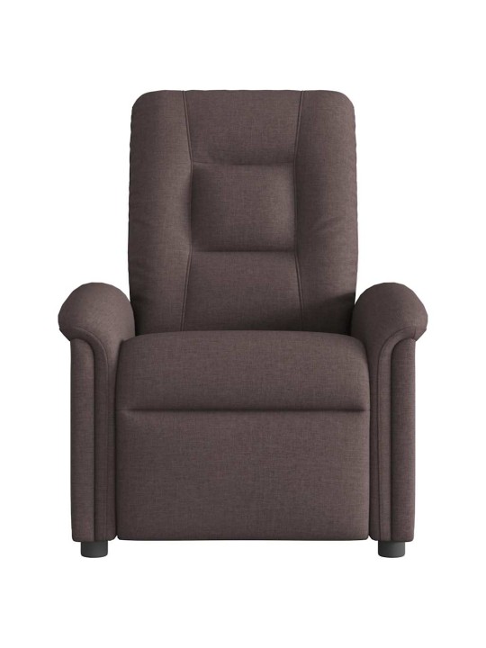 Elektrické polohovací křeslo tmavě hnědé textil