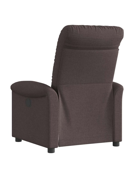 Elektrické polohovací křeslo tmavě hnědé textil