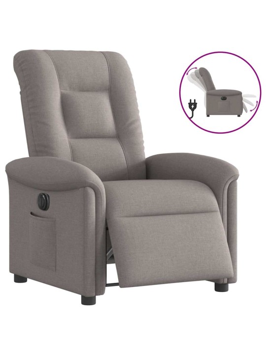 Elektrické polohovací křeslo taupe textil